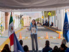 Inaugura Samantha Smith pavimentación de calle en Puentecillas