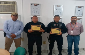 Reconocen a policías preventivos de Guanajuato por detener a presunto responsable de robos a tiendas de autoservicio